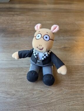 Vintage 2000 Arthur the Aardvark Plush Fancy Dress Black Suit Stuffed Toy